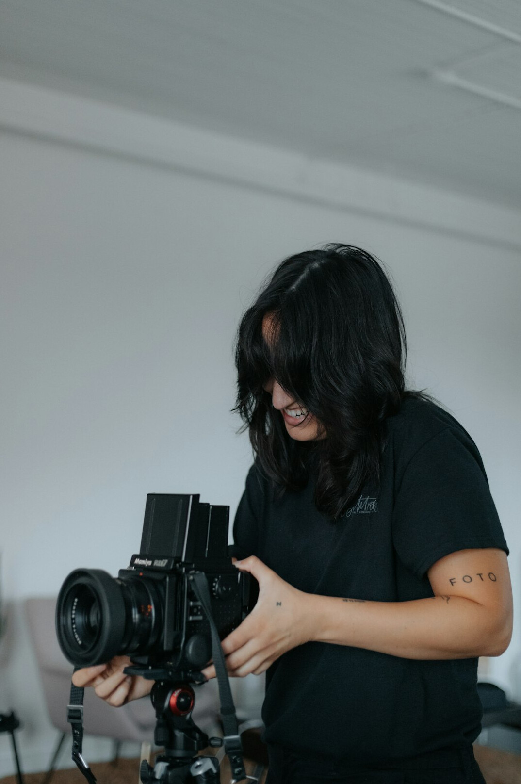 filmmaker holding camera